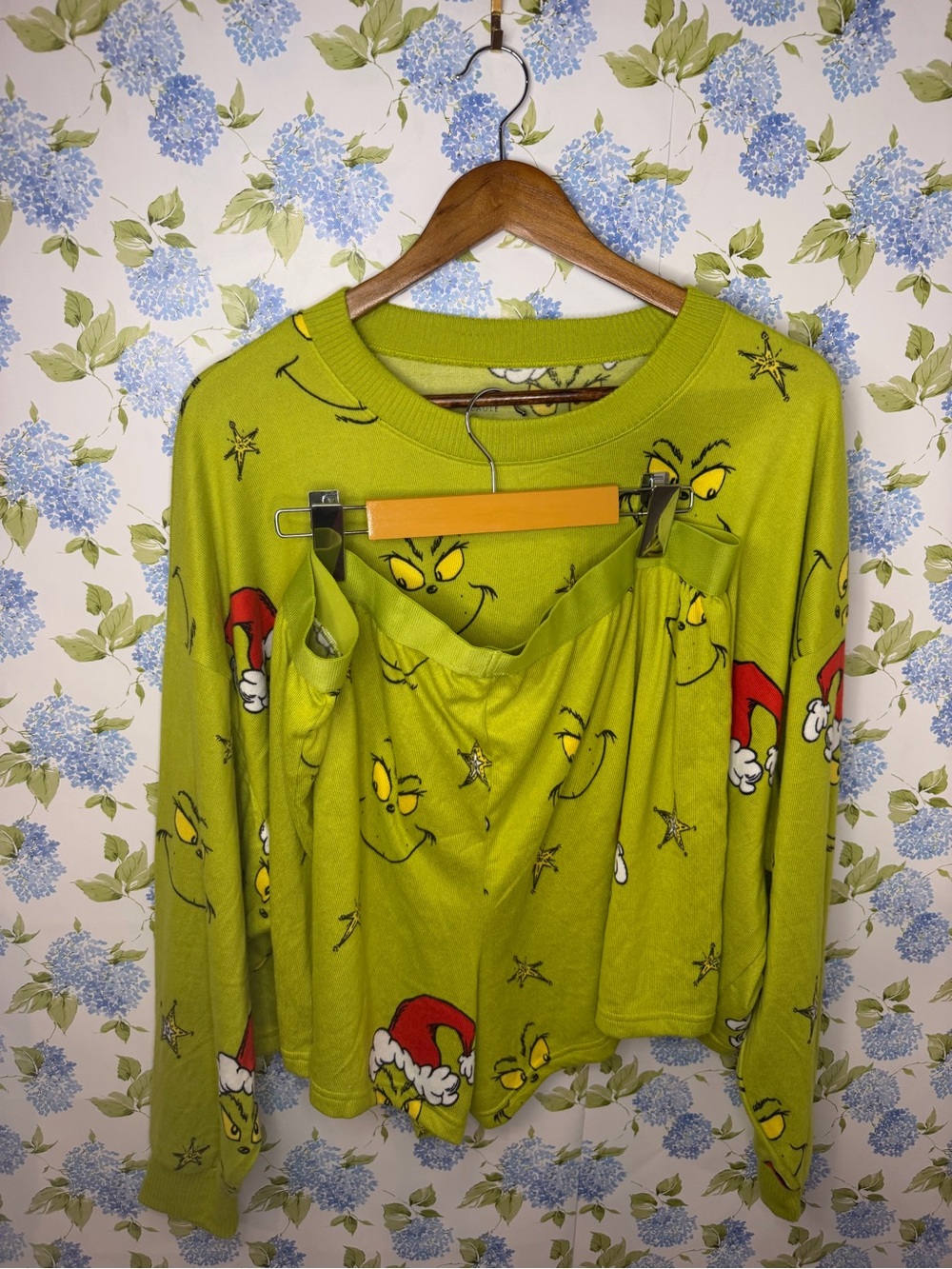 Green Grinch Print Women's AE Set XXL